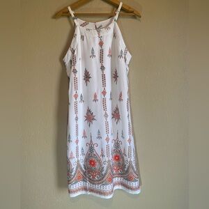 Lapogee Boho Maxi Dress Size M Women Tribal Color White